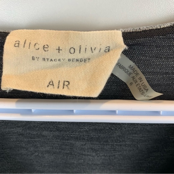 Alice + Olivia sz 6 Grey Jori Cropped Top Long Sleeve Sweater - Picture 6 of 8